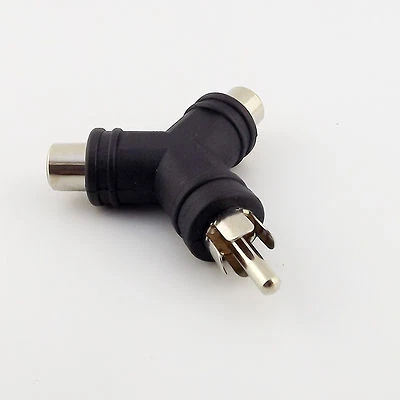 1x Y Type 1 RCA Male To 2 RCA Female Jack Audio Cable Splitter Adapter Connector - Image 1 of 4