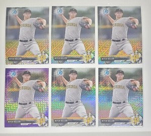 (6) 2017 BOWMAN MEGA BOX MITCH KELLER SP RC WITH PURPLE REFRACTOR #BCP66 #/250