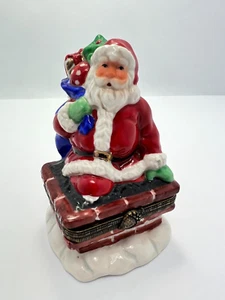 The Christmas Collectibles Rooftop going down chimney Santa Schmuckschatulle 1996 - Bild 1 von 10