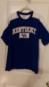 VARSITY CLASSICS Blue Cotton S/S Embroidered KENTUCKY UNIVERSITY Shirt Men L - Picture 1 of 4