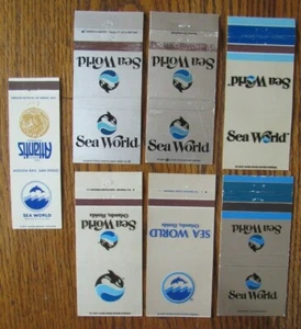 THEMENPARK: SEA WORLD 7 VERSCHIEDENE STREICHHOLZSCHACHTELN STREICHHOLZHÜLLEN (SAN DIEGO & ORLANDO) K2 - Bild 1 von 1