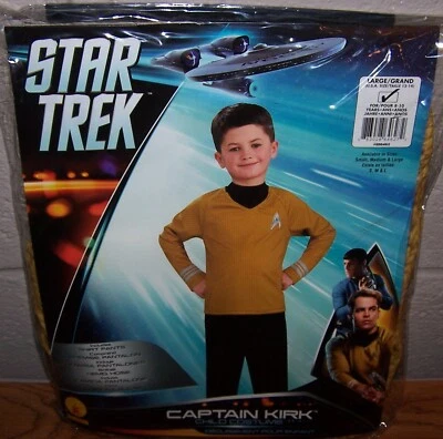Size L 12/14 Boys (8-10 Yrs) Star Trek Captain Kirk Child Costume Rubies - Image 1 of 3