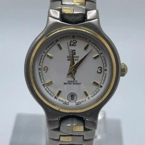 Giorgio Milano Watch Womens Date 24mm Two Tone Case Band Quartz Three Hands - Picture 1 of 13