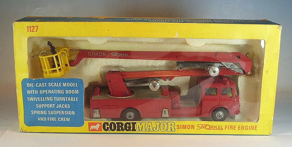 Corgi Major 1127 Simon Snorkel Fire Engine Radvariante in Blisterbox #7082 - Bild 1 von 1
