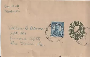 1938 Des Moines, IA Stamped 1c Olive Franklin/Roosevelt 5c - Picture 1 of 2
