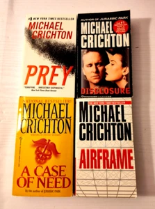 Michael Crichton Book Lot of 4 PB – Prey, A Case of Need, Airframe, Disclosure - Picture 1 of 8