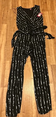 Mono mameluco sin mangas Vince Camuto para mujer talla 12 blanco y negro nuevo con etiquetas Foto 1 de 4