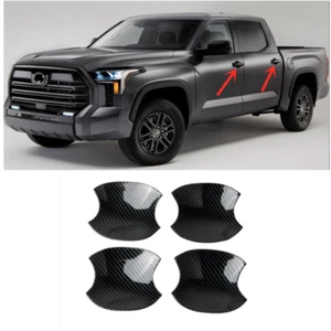 Manija de puerta lateral de coche de fibra de carbono para Toyota Tundra 2022 2023 - Imagen 1 de 7