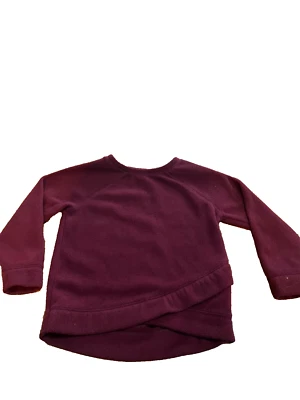 很好! Old Navy 抓绒运动衫毛衣保暖长袖上衣栗色 5 岁 5T — 第 1/2 张图片