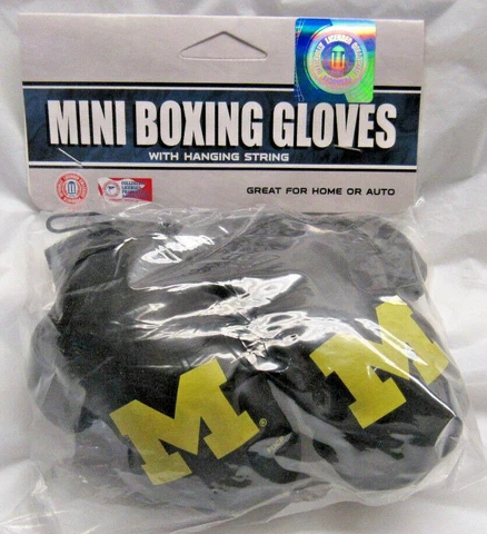 NCAA Michigan Wolverines 4 Inch Mini Boxing Gloves for Mirror by Fremont Die Cover