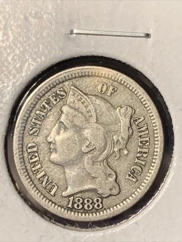 1888 Three Cent Nickel ~ NICE F/VF BETTER DATE! Cover