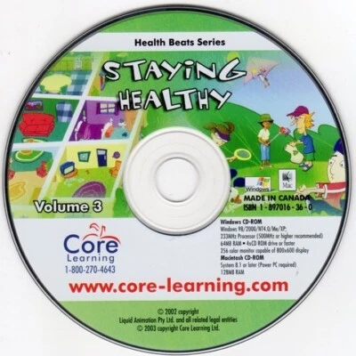 Health for Kids Series: Staying Healthy (CD, 2003) Win/Mac -NEW CD in SLEEVE - Image 1 of 4