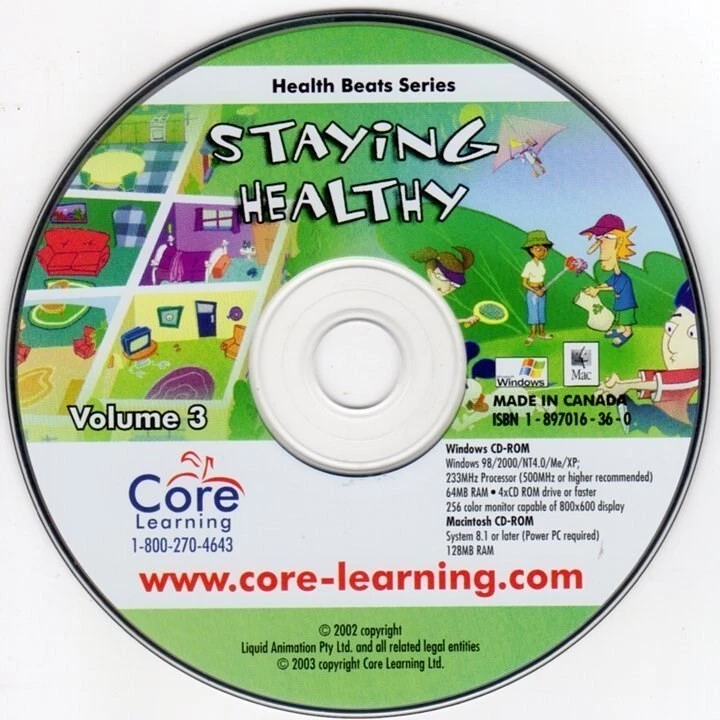 Health for Kids Series: Staying Healthy (CD, 2003) Win/Mac -NEW CD in SLEEVE - Image 1 of 4