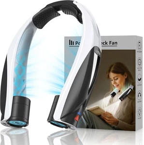 Portable Neck Fan w/ LED Light – 6-Speed, USB-C Rechargeable, Quiet Cooling - Picture 1 of 7