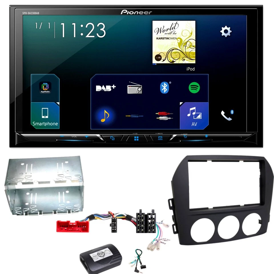 Pioneer SPH-DA230DAB CarPlay Android Auto Einbauset für Mazda MX-5 NC FL - Bild 1 von 1