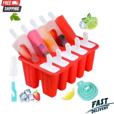Moldes para paletas 10 piezas moldes para paletas de silicona sin BPA Ice Pop fácil liberación Foto 1 de 4