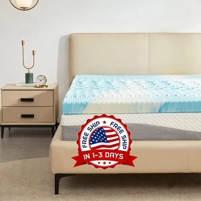 Colchón Espuma De Memoria Capa De Gel 2' Ventilador Transpirable Cubrecolchón NUEVO Foto 1 de 4