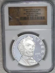 2009 P Lincoln Bicentennial Silver Dollar NGC PF69 Ultra Cameo, New Holder #Q49 - Picture 1 of 4