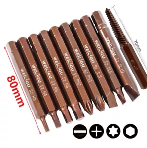 5/16" Impact Drill Driver Bit Hex Torx Phillips Pozi Slotted Screwdriver Bits S2 - Picture 1 of 33
