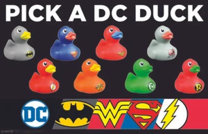 Pato de goma de vinilo de 2" pulgadas DC COMICS: ¡ELIGE TUS PROPIOS 8 patos de fanatismo!¡! - Imagen 1 de 10