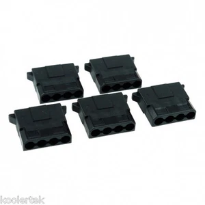 5 x 4-Pin Molex Black Plug Computer Power Supply PSU Female Connectors Housing - Picture 1 of 1