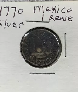 1770 Spanish Colonial Silver Coin 1 Reale Free Shipping USA - Picture 1 of 6