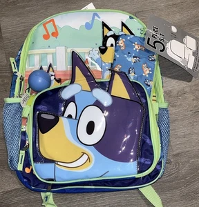 16" Bluey 5 Piece Set Backpack School bag With Lunch Box 3D Ears-NWT - Picture 1 of 2