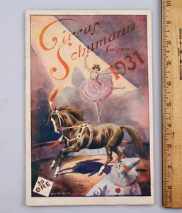 Foto publicitaria vintage de circo danés Schumann temporada 1931 programa Charlie rival - Imagen 1 de 11