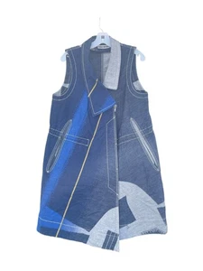 Issey Miyake One Size denim sleeveless dress small blue jean cotton - Picture 1 of 24