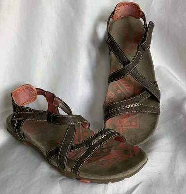 Sandalias de rendimiento Merrell para mujer con cordones cacao/coral talla 9 Sandspur Foto 1 de 4