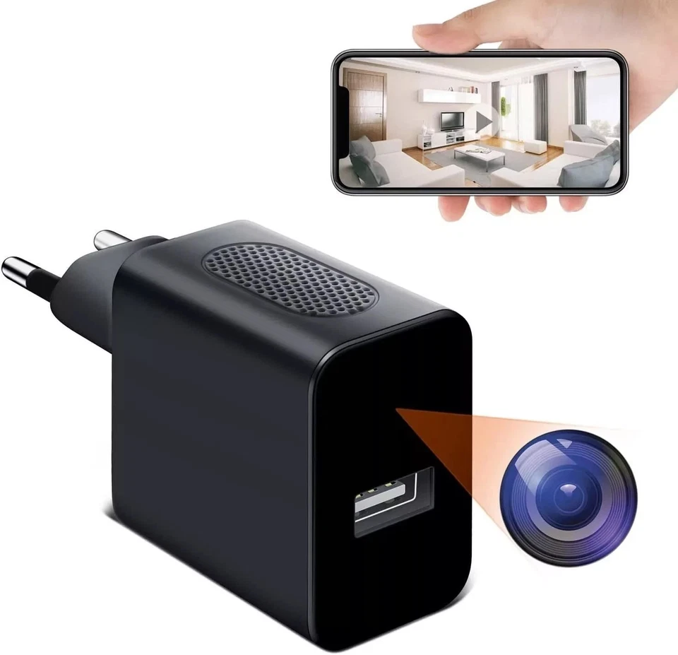 Videosorveglianza Telecamera CARICA BATTERIA Spia Registra AUDIO VIDEO Wifi - Image 1 of 1