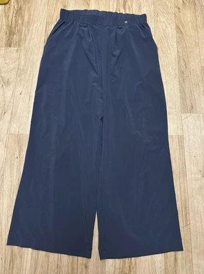 Helly Hansen широкие ноги укороченный сирена Culotte брюки темно-синий без ремня Sz большой - Изображение 1 из 4