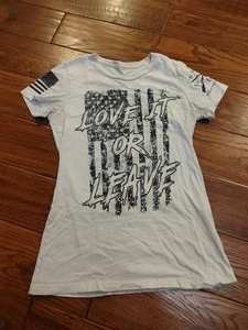 Grunt Style T-Shirt Women's Love It Or Leave It White Size M Medium - Picture 1 of 1