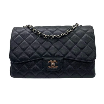Chanel Classic Caviar Jumbo Solapa Única CF Negro GHW (13***96) cc419 Foto 1 de 4