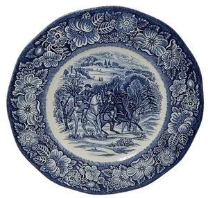 Placa azul libertad Staffordshire vintage George Washington Valley Forge VER - Imagen 1 de 9