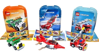 Lego Creator Lote de Juego 3 en 1 - Mini Dumper Bomberos y Jet Sets 5865 6741 6911 Foto 1 de 4