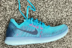 Nike Free RN Flyknit 2017 Blue Dark Obsidian Womens Sz 7us NEW 880844 400 Rare - Picture 1 of 8