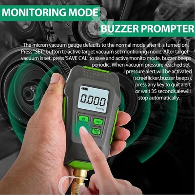 Digital Vacuum Gauge 1/16in 20UNF Interface Backlit Display Vacuum Micron Tool - image 1 of 4