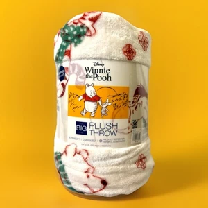 The Big One Disney WINNIE THE POOH Christmas Holiday Soft Throw Blanket 5’ X 6’ - Picture 1 of 2