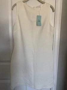 New Wiholl Dress Women Large White Sheath Midi Zipper Sleeveless Cotton Casual - Picture 1 of 7