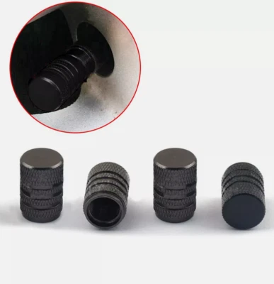 8 piezas Tapas de vástago de válvula de llanta de válvula de puerto de aire de rueda negra para neumático de automóvil Foto 1 de 4