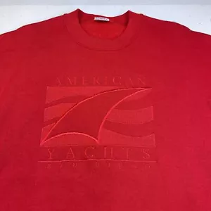 VINTAGE HAWAII CRAZY SHIRTS American Yachts San Diego SWEATSHIRT Sz Mens M red - Picture 1 of 7