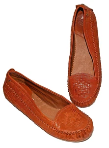 NEW Lucky Brand Farley Woven loafers shoes flats Moccasins brown clearance 40 10 - Picture 1 of 5