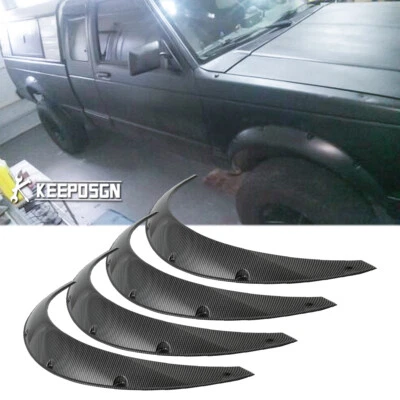 4pcs 35" Carbon Look Fender Flare Extra Wide Body Kit For Chevrolet S10 S-10 - Image 1 of 4