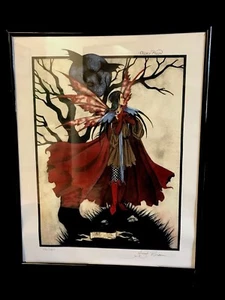 AMY BROWN “FAERY MOON” Fantasy Art Signed Number 52/150 Glass Framed 11x14” - Picture 1 of 9