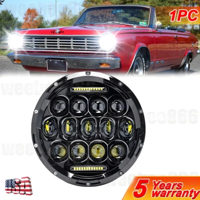 Faro LED redondo 105W 7" haz alto/bajo para camionetas Dodge D100 D200 D300 D400 D450 Foto 1 de 4
