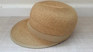 August Hat Company Natural Paper Straw Visor Hat Adjustable String EUC - Picture 1 of 8