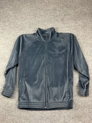 Vintage Y2K US Polo Assin Velour Jacket Men's XL Navy Blue Pockets Polyester - Image 1 of 4