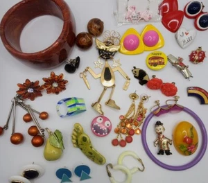 Vintage Retro Funky schrullig Kostüm Schmuck Menge Boho Spaß bunt Hippie Y2K Kunst - Bild 1 von 20