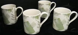 LOT OF 4 CORELLE COORDINATES STONEWARE TEXTURED LEAVES 12 OZ COFFEE TEA MUGS 4" - Picture 1 of 11
